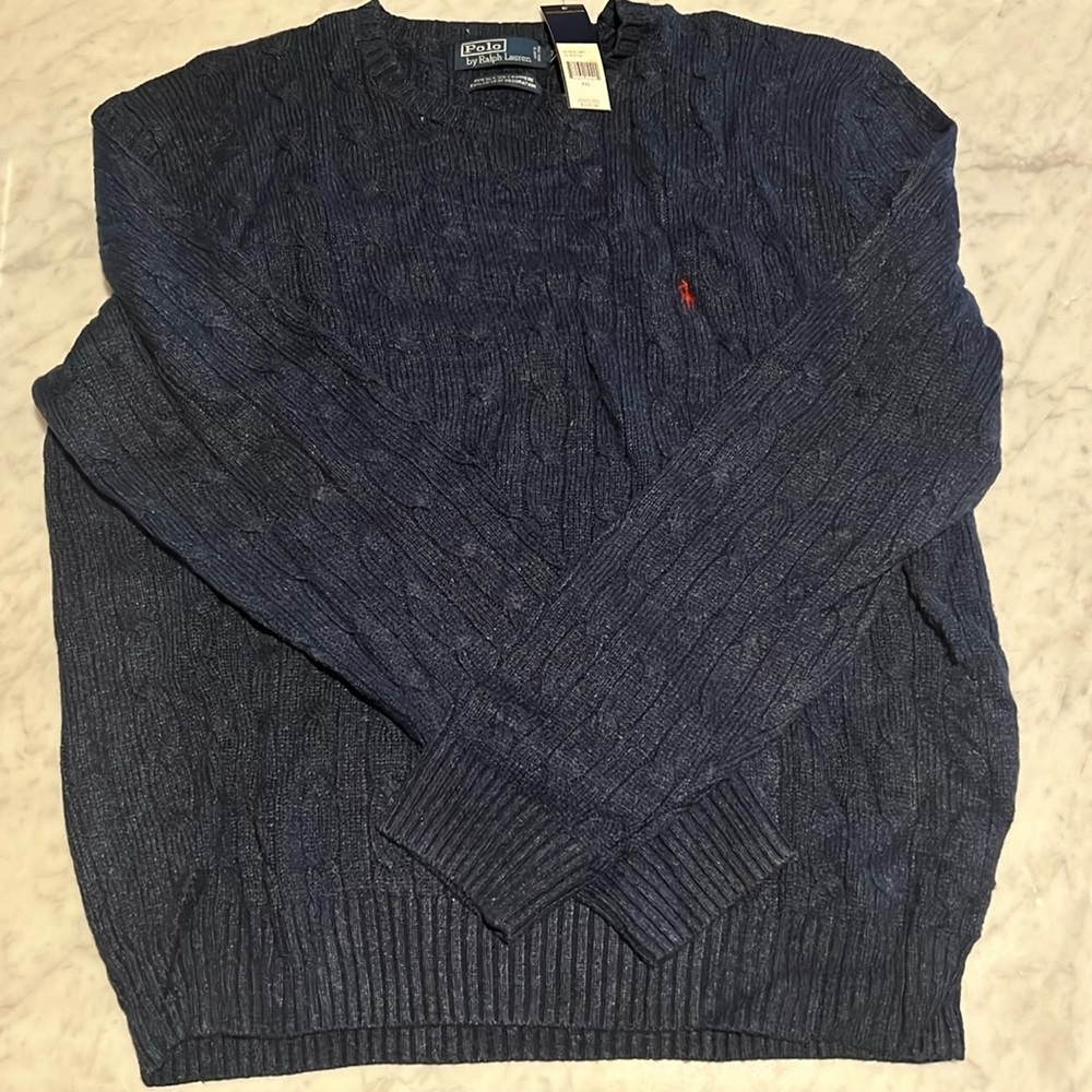 Polo Ralph Lauren Sweater for men, navy 85% Silk 15%Cashmere - G15
